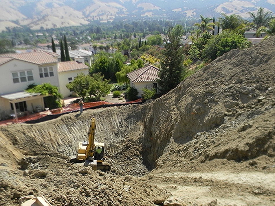Excavation of the slope